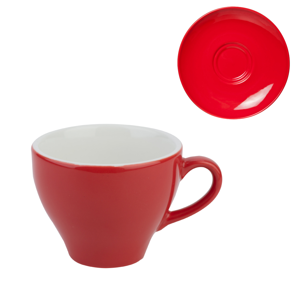 Druck rote Cappuccinotasse Barista, Foto 2