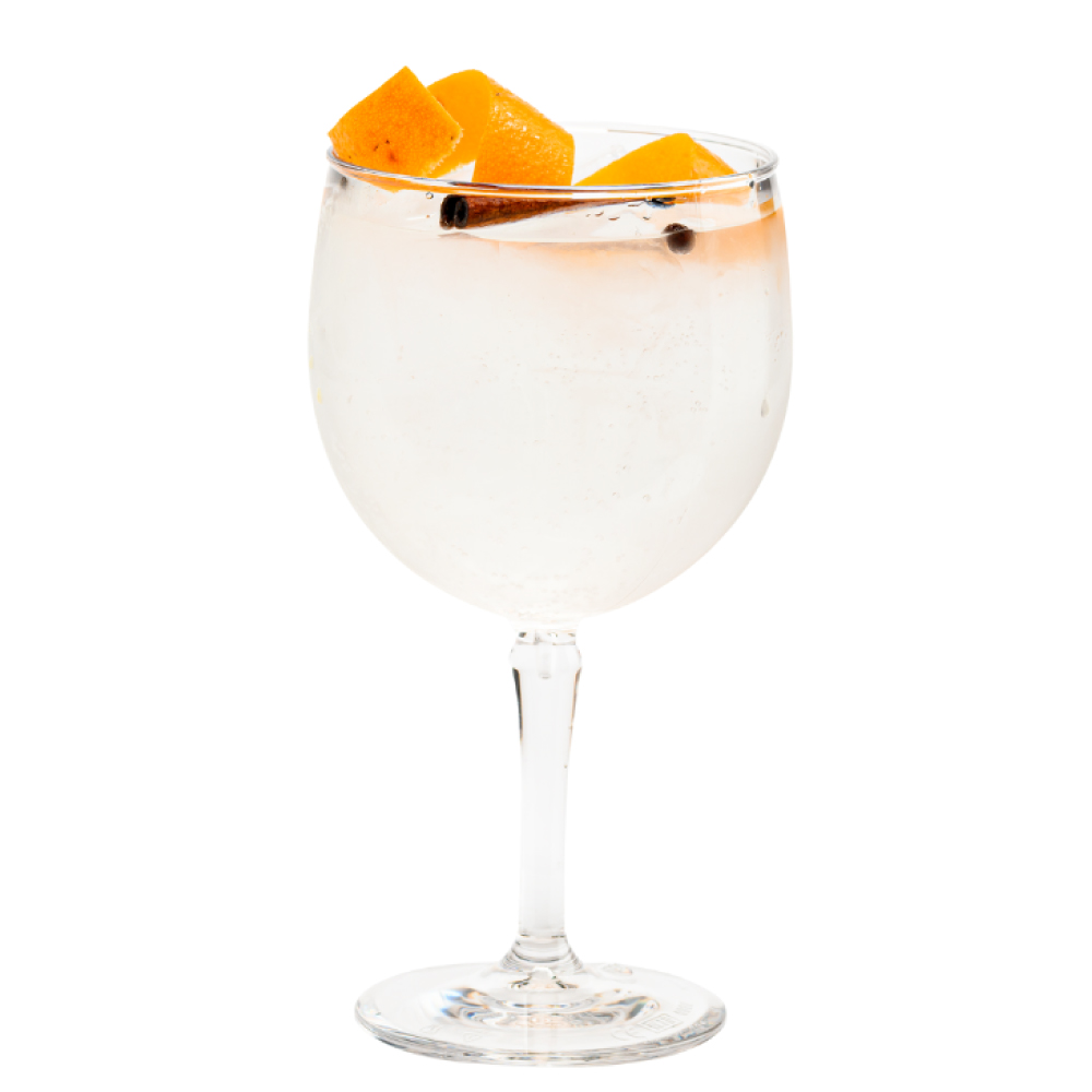 Gin-Tonic-Glas aus schwarzem Kunststoff zum Bedrucken oder Gravieren, Farbe gemischt