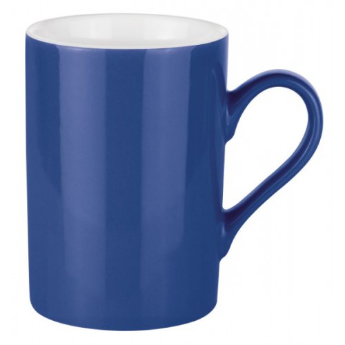 dieser Senator Mug prime mit weißer Innenseite und blauer Außenseite und einem Fassungsvermögen von 25 cl. ist zum Bedrucken geeignet