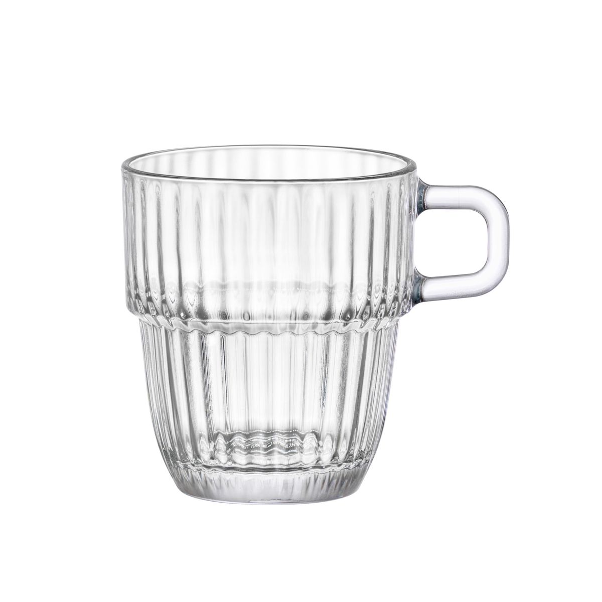 Frontansicht des Barshine Kaffeeglases 18,5 cl. Glas mit gerader Form und transparenter Oberfläche.