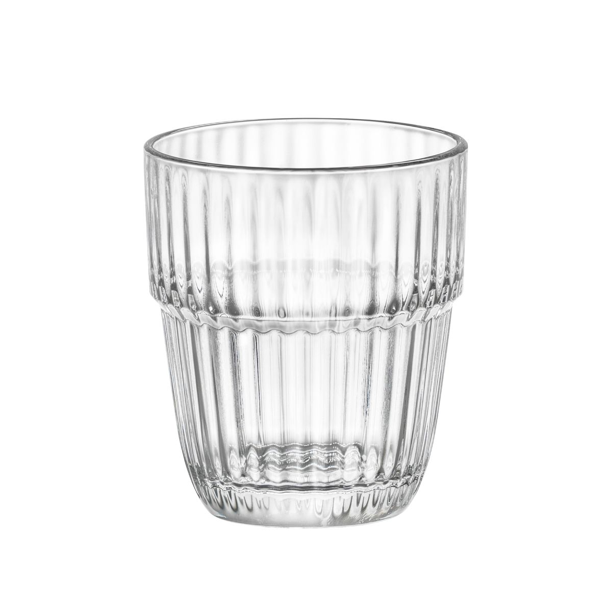 Transparentes 21 cl Barshine Tumbler Glas in Vorderansicht mit zylindrischer Form und glatter Oberfläche.