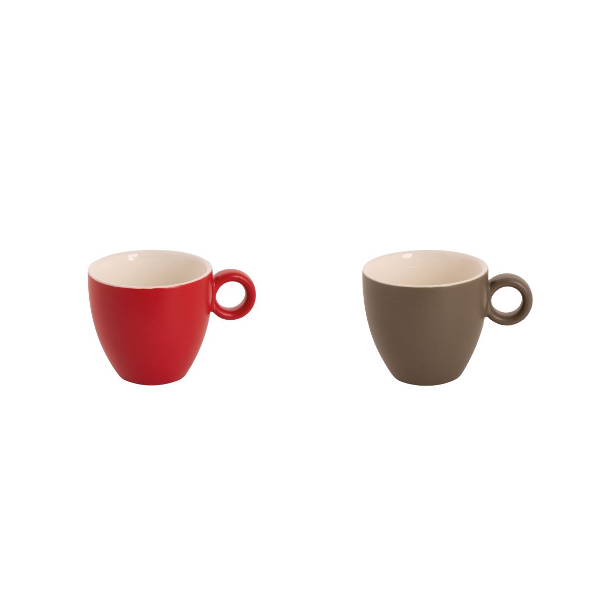 Die Übersicht zeigt die Farbvariationen der Bart Kaffeetasse von 17 cl. aus mattem Porzellan.