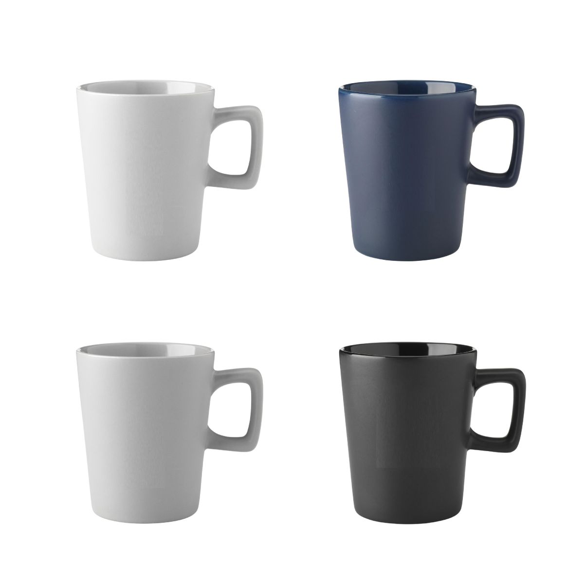 Übersicht der Calvin Tasse 29 cl. Porzellan in mehreren Farbvarianten.