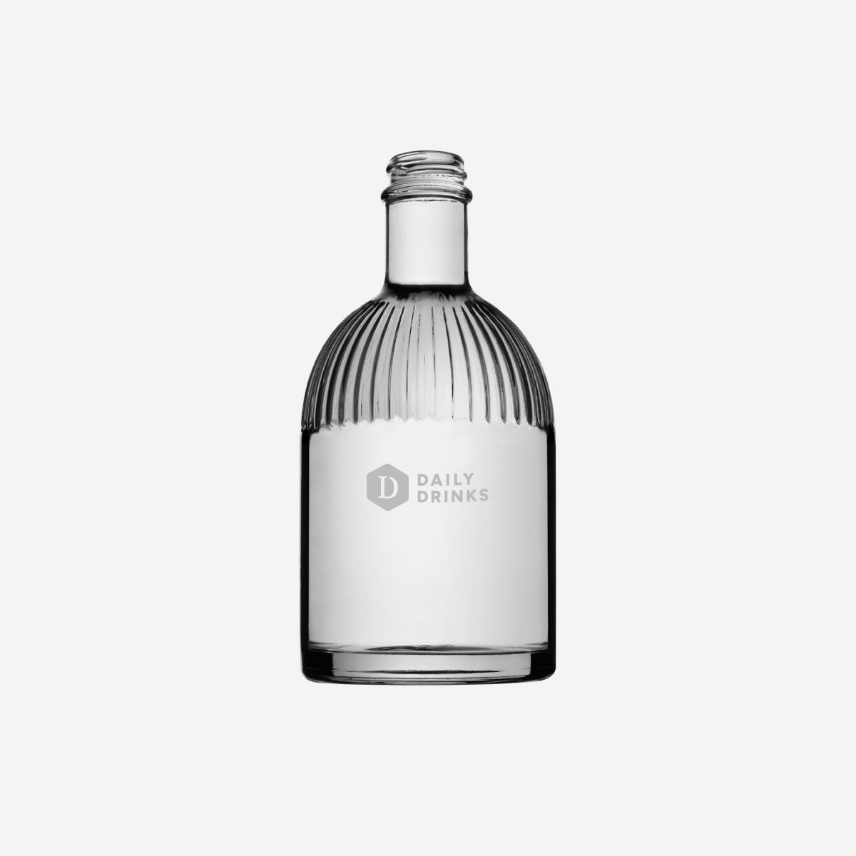 Flasche Florence 0,35 Liter mit eingraviertem DailyDrinks-Logo auf der Vorderseite, gut sichtbar in der Frontalansicht.