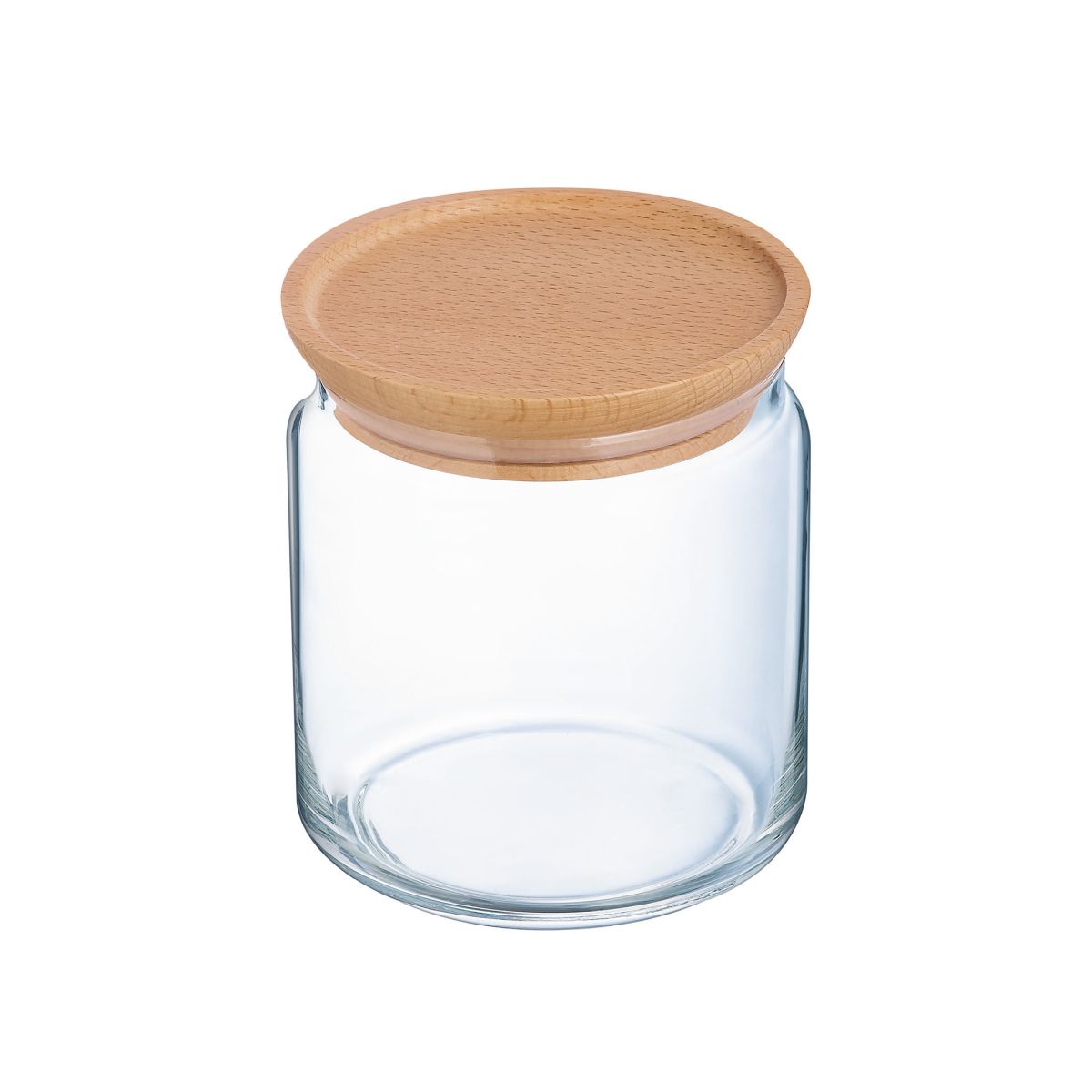 Glass mit Deckel 0,75 Liter, transparentes Vorratsglas in klarer Vorderansicht.