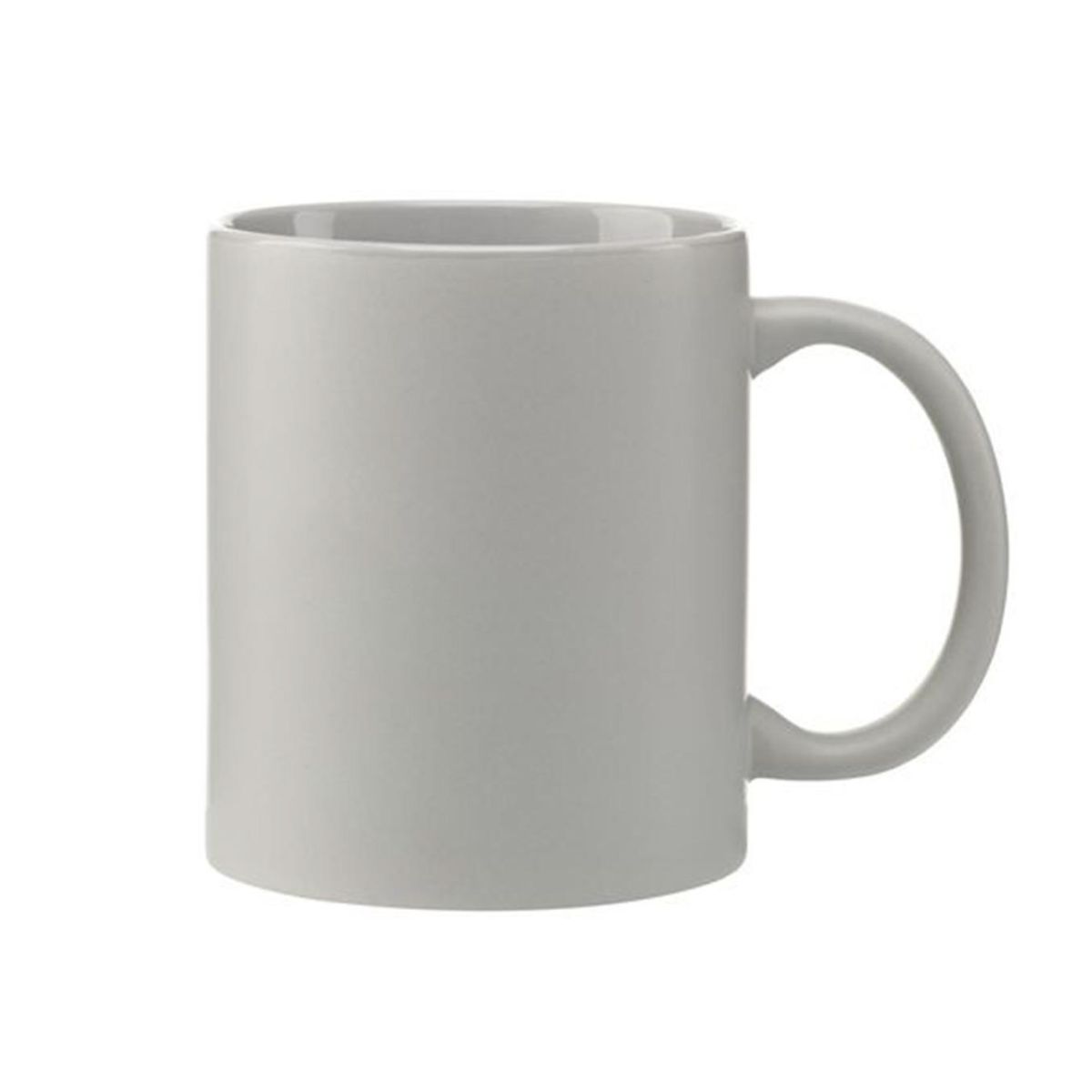 Becher Kitty matt 35 cl aus grauem Porzellan, Vorderansicht mit matter Oberfläche und zylindrischer Form