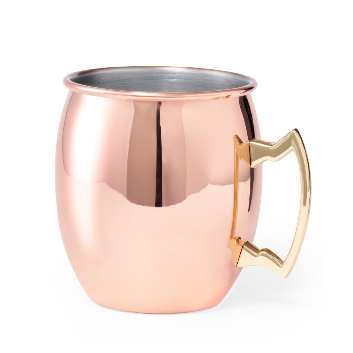 Moscow Mule Becher 50 cl. aus Edelstahl mit 50 cl Fassungsvermögen, in der Vorderansicht mit glatter Metalloberfläche dargestellt.