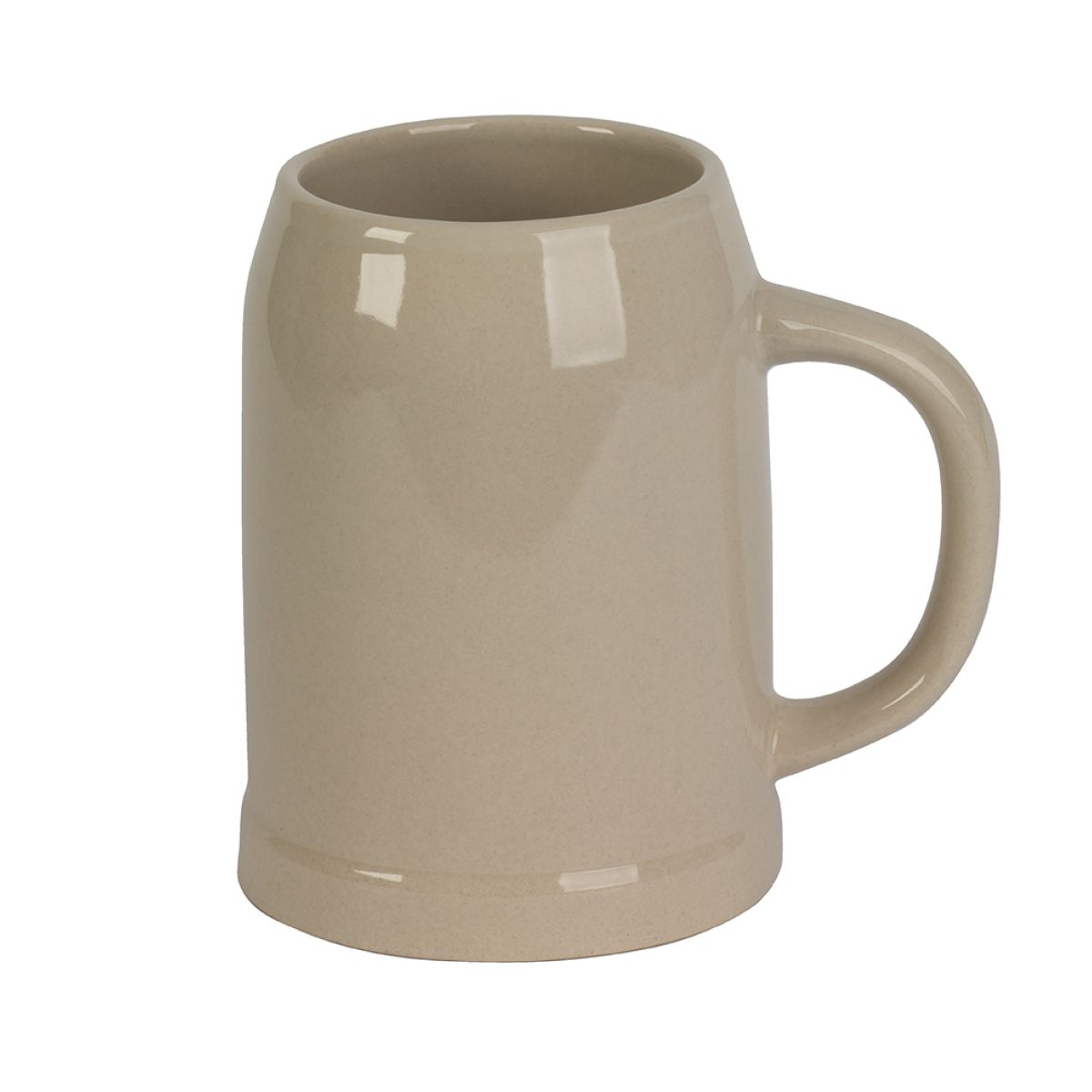 Vorderansicht des grauen Steinkrug 50 cl. mit robuster Form, klassischer Bierkrug zum Servieren von Bier.