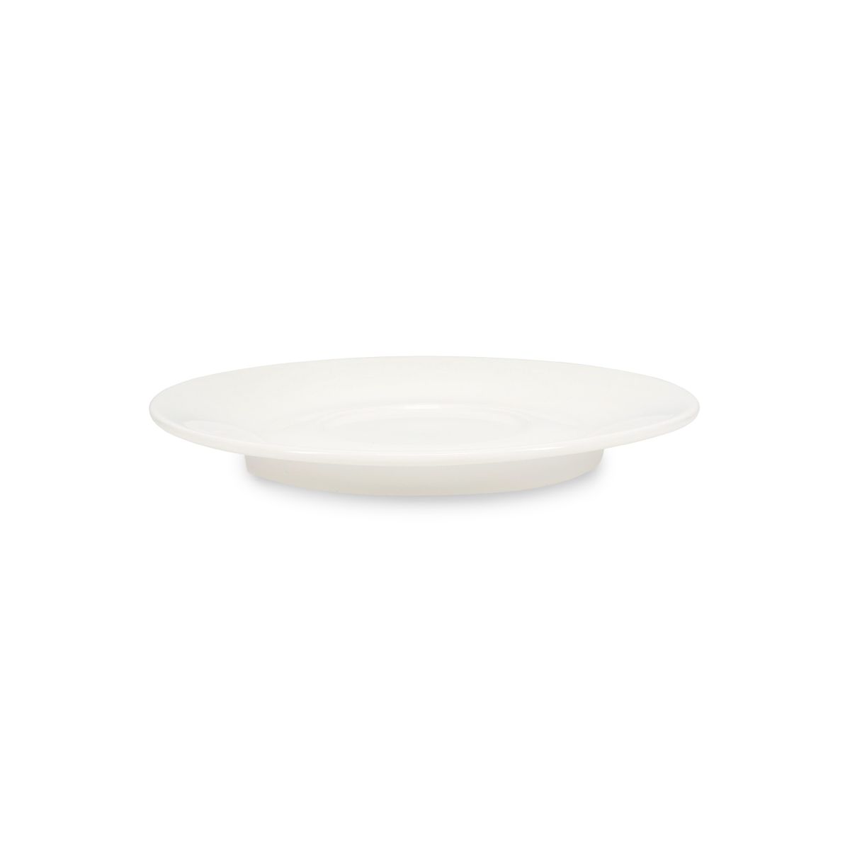 Seite der Baristo Cappuccino Schale 15,5 cm aus Porzellan mit leicht ansteigendem Rand.