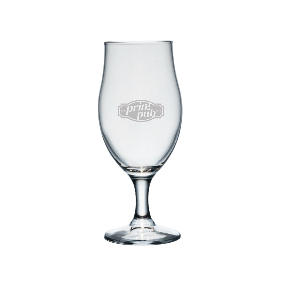 Bierglas Executive 26 cl. mit eingraviertem PrintPub-Logo auf der Vorderseite