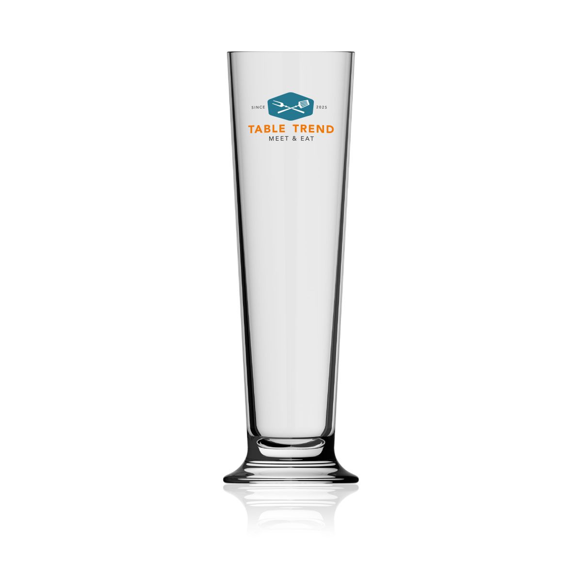 Bierglas Stange 38 cl. mit mehrfarbigem TableTrend-Logo auf der Vorderseite