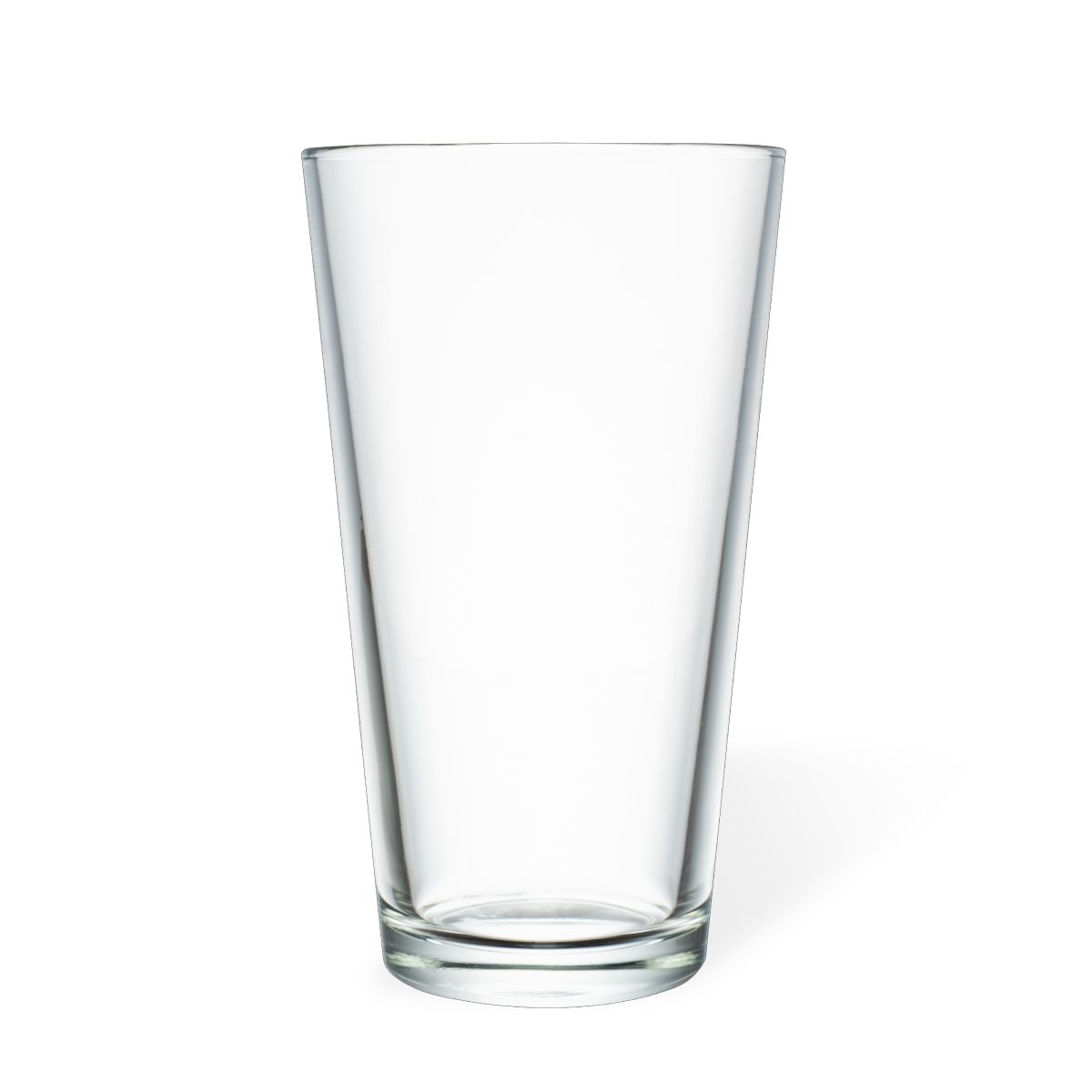 Bierglas Konisch 34 cl. in Vorderansicht, aus transparentem Glas mit klassischer gerader Form.
