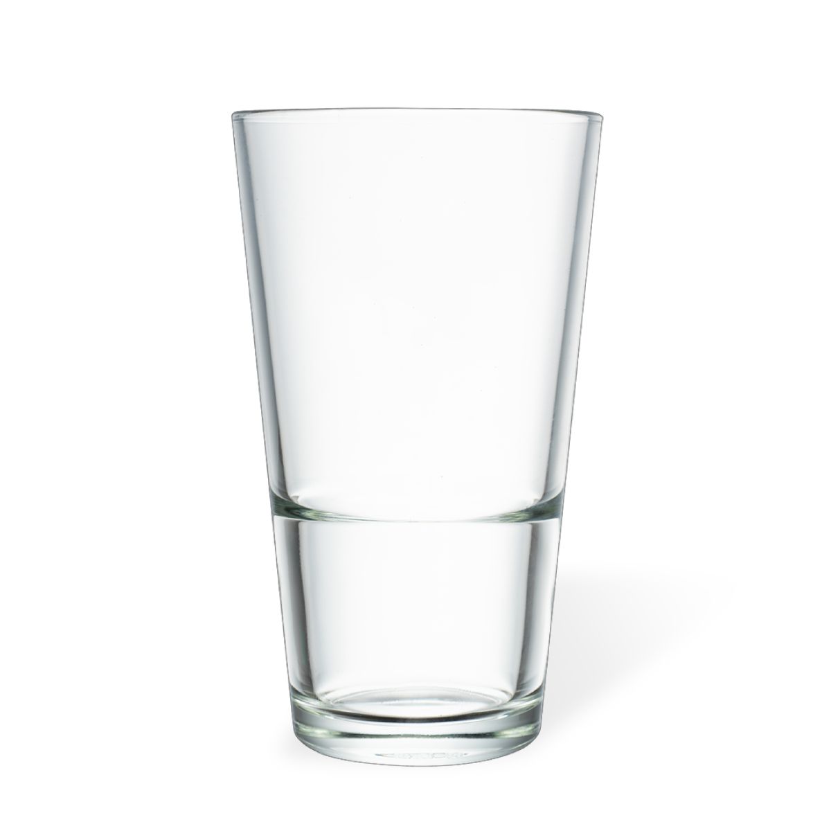 Vorderansicht der Bierglas Stapelbar 34 cl. Hergestellt aus klarem Glas mit stapelbaren Design.