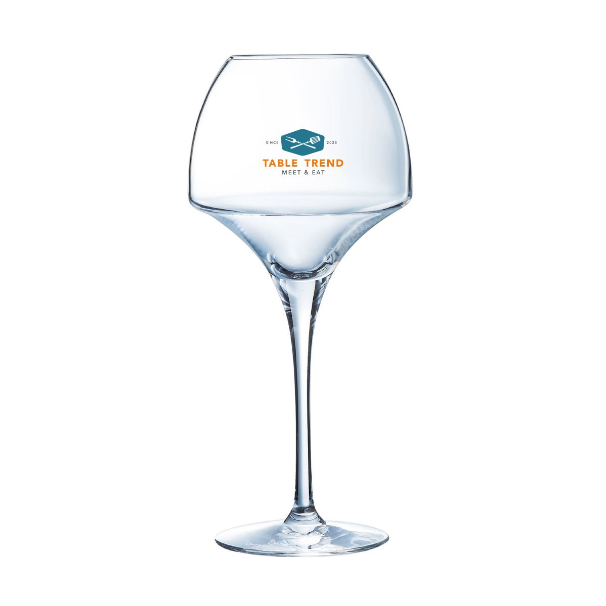 Chef &amp; Sommelier Open Up Weinglas 47 cl mit mehrfarbigem TableTrend Logo auf der Vorderseite.