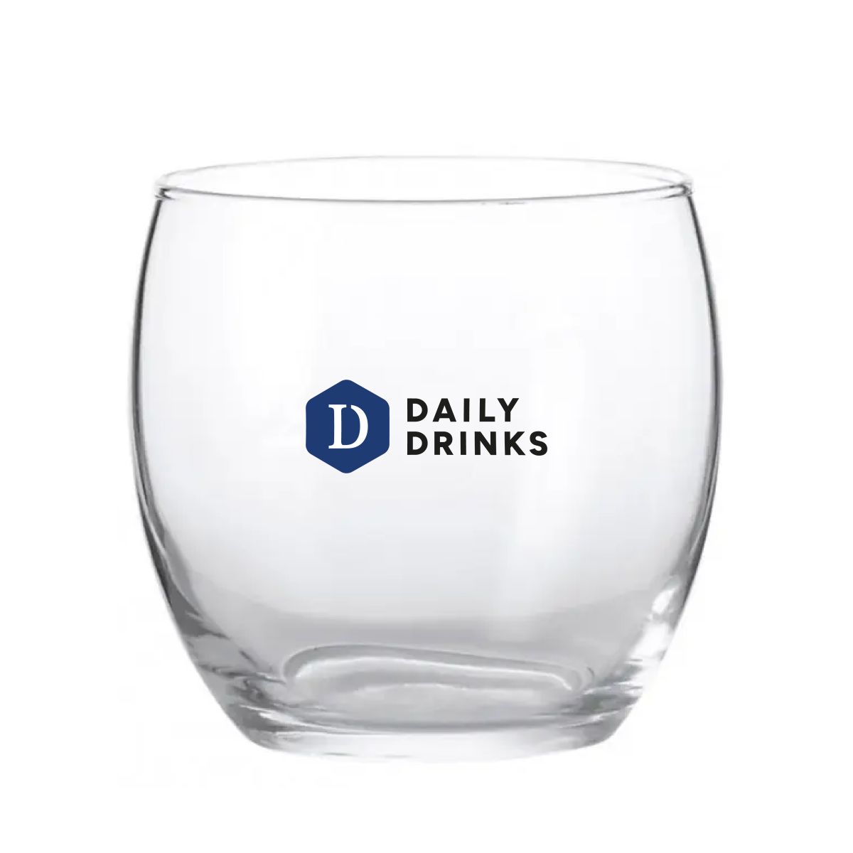 Aufdruck des mehrfarbigen DailyDrinks-Logos auf der Vorderseite des Cosy Moments Tumbler 34 cl.
