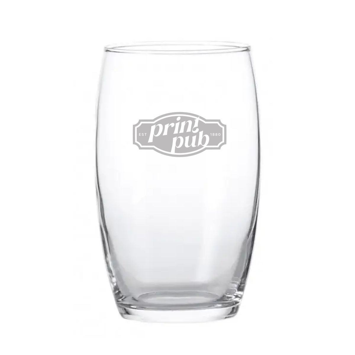 Cosy Moments Tumbler hoch 36 cl. mit eingraviertem PrintPub Logo auf der Glasoberfläche.
