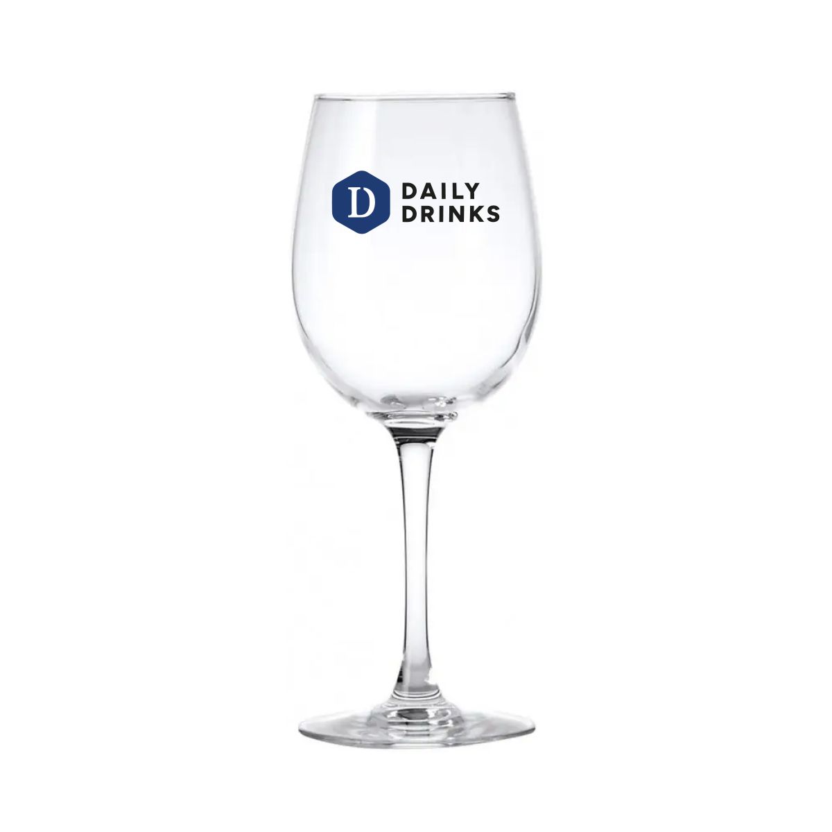 Cosy Moments Weinglas 35 cl. bedruckt mit mehrfarbigem DailyDrinks Logo auf der Vorderseite des Kelches.