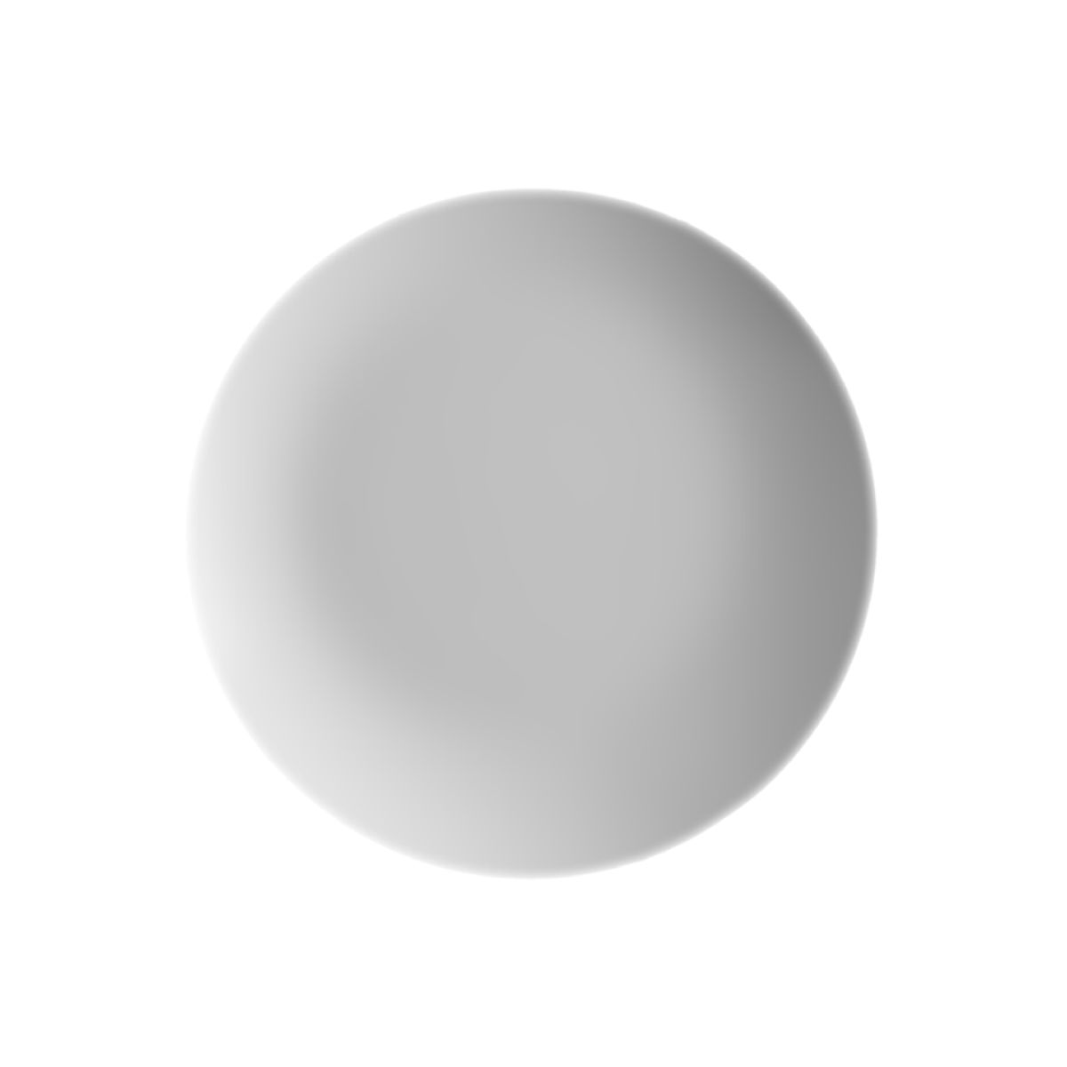 Runder 16 cm Isabelle Coupe-Teller aus weißem Porzellan, direkt von vorne fotografiert.