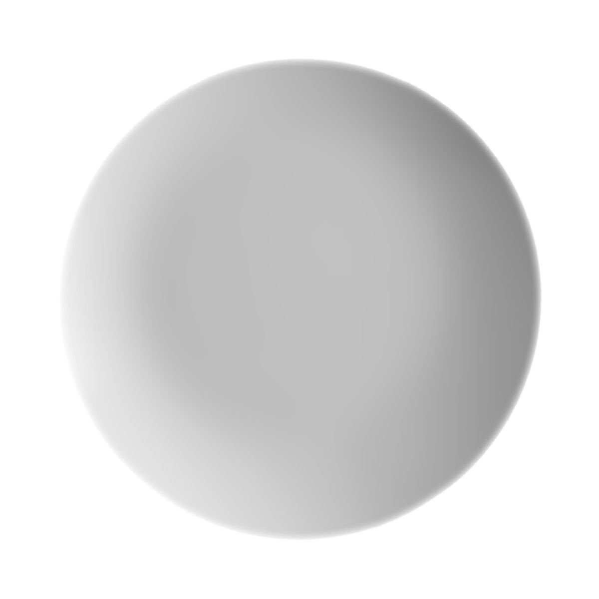 Weißer Porzellan-Kuppelteller Isabelle 24 cm in runder Vorderansicht, mit glattem Rand und flachem Boden.