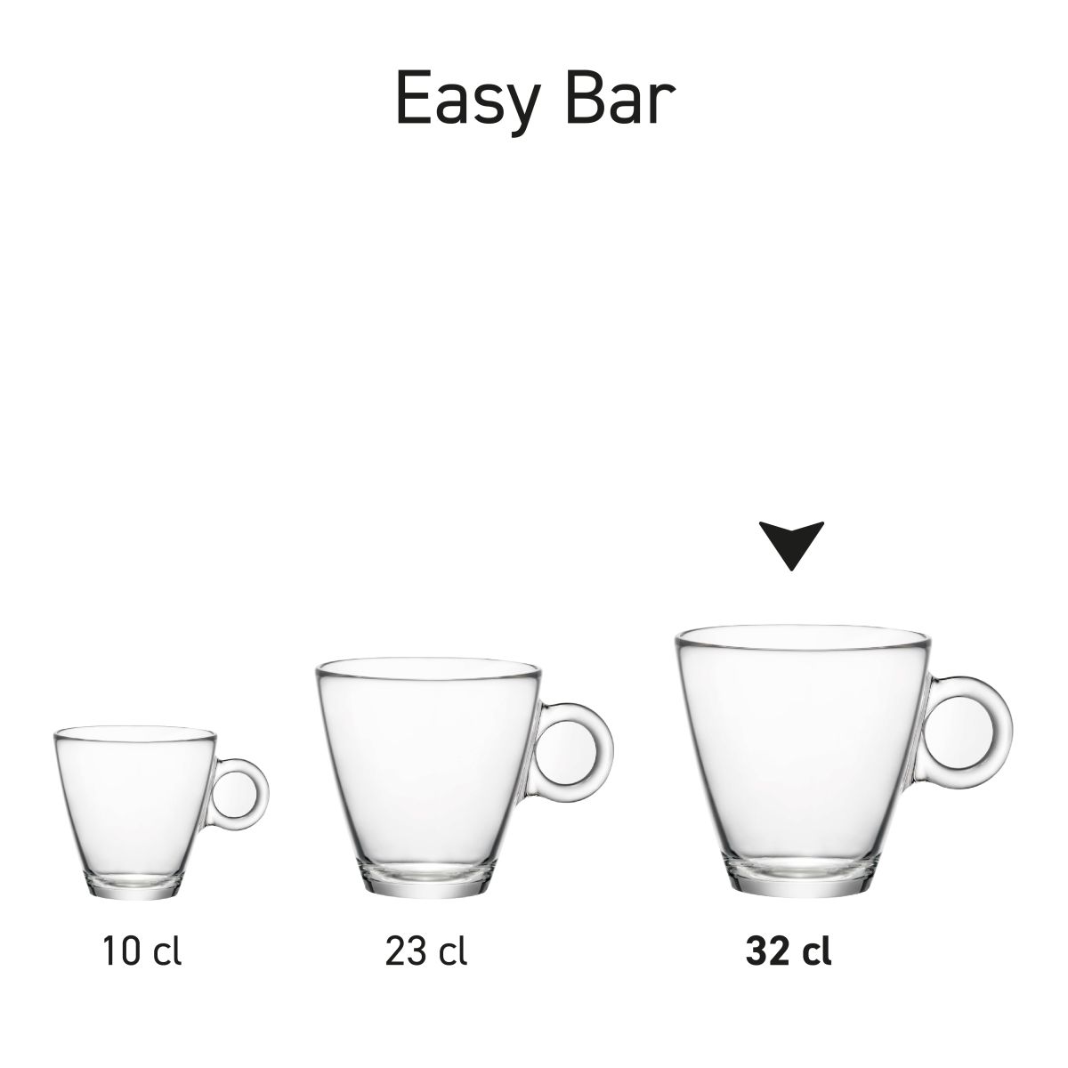Übersicht über die Serie der Easy Bar Teetassen aus Glas.