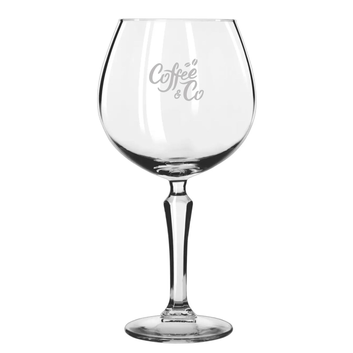 Gin Tonic Glas Spksy 58 cl Glas mit eingraviertem CoffeeCo Logo auf der Vorderseite