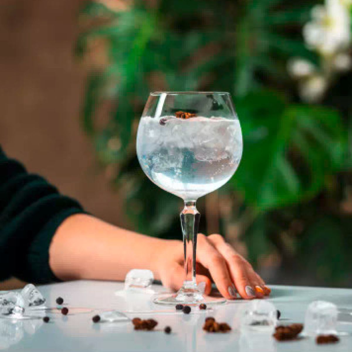 Gin-Tonic-Glas Spksy 58 cl Glas in Gebrauch, gehalten oder serviert in einer Gastfreundschaft Einstellung