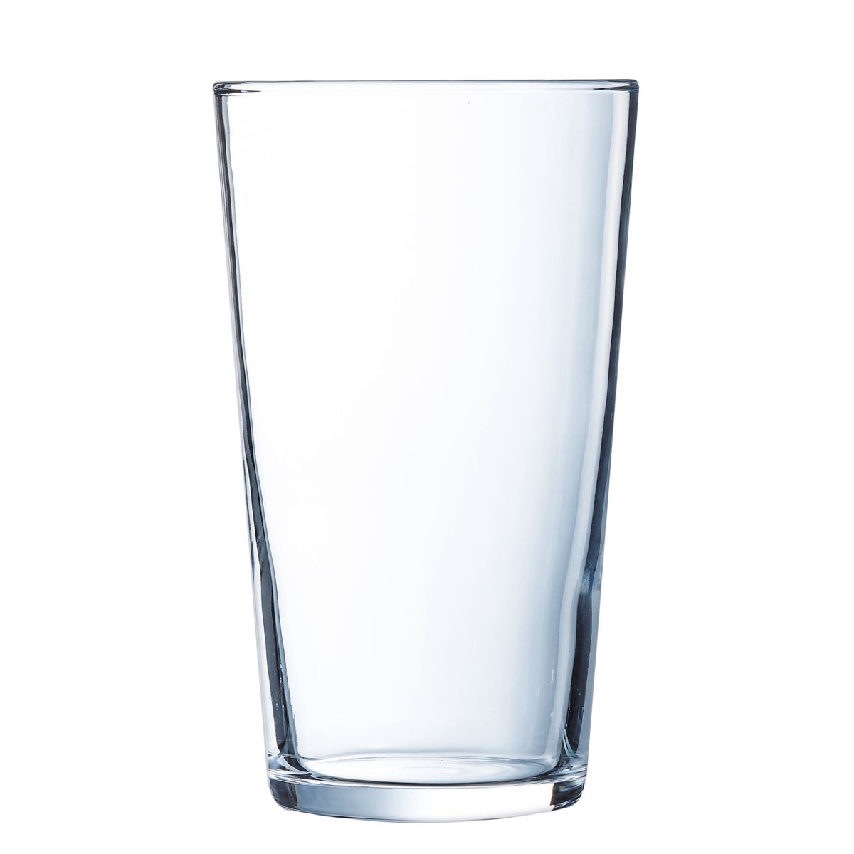 Transparentes Glas Conique 64 cl. in gerader Vorderansicht, zylindrisches Glas ohne Inhalt. Transparentes Glas Conique 64 cl. in gerader Vorderansicht, zylindrisches Glas ohne Inhalt.