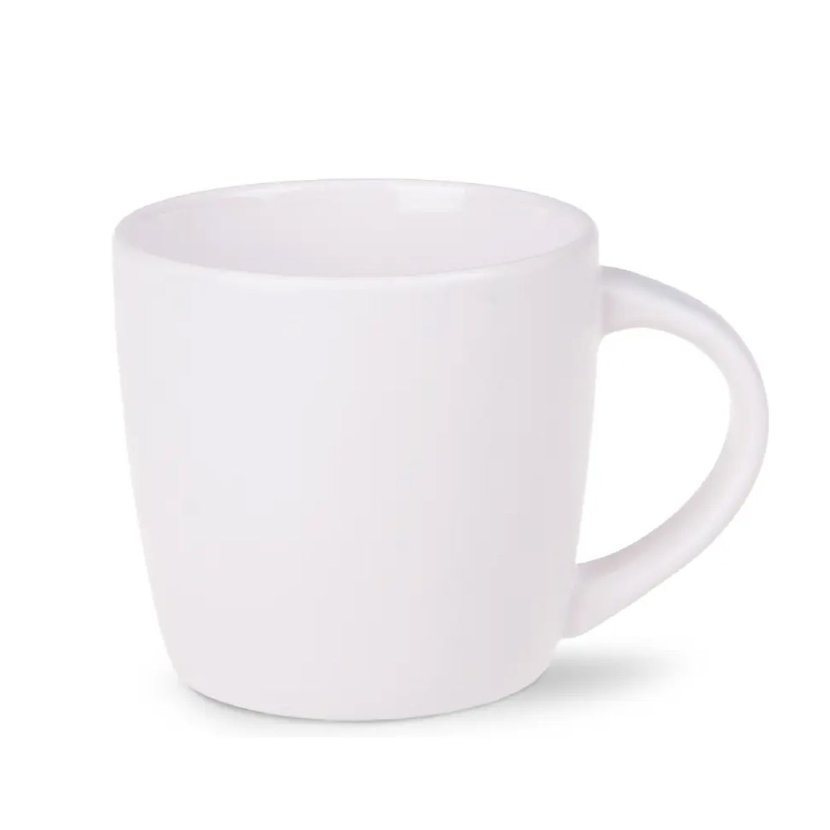 Vorderansicht des Handy Tasse Weiß 30 cl. Porzellan mit geraden Seiten und glatter, glänzender Oberfläche. Vorderansicht des Handy Tasse Weiß 30 cl. Porzellan mit geraden Seiten und glatter, glänzender Oberfläche.