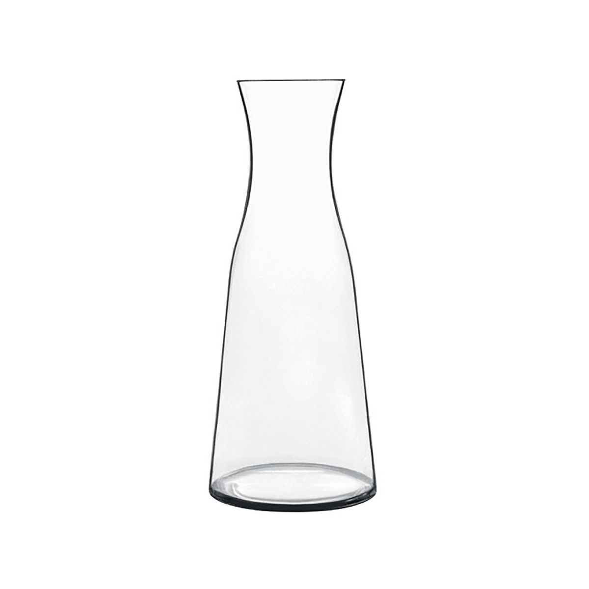 Glaskaraffe Atelier 0,5 Liter in Frontalansicht mit gerader Form und enger Halsöffnung. Glaskaraffe Atelier 0,5 Liter in Frontalansicht mit gerader Form und enger Halsöffnung.