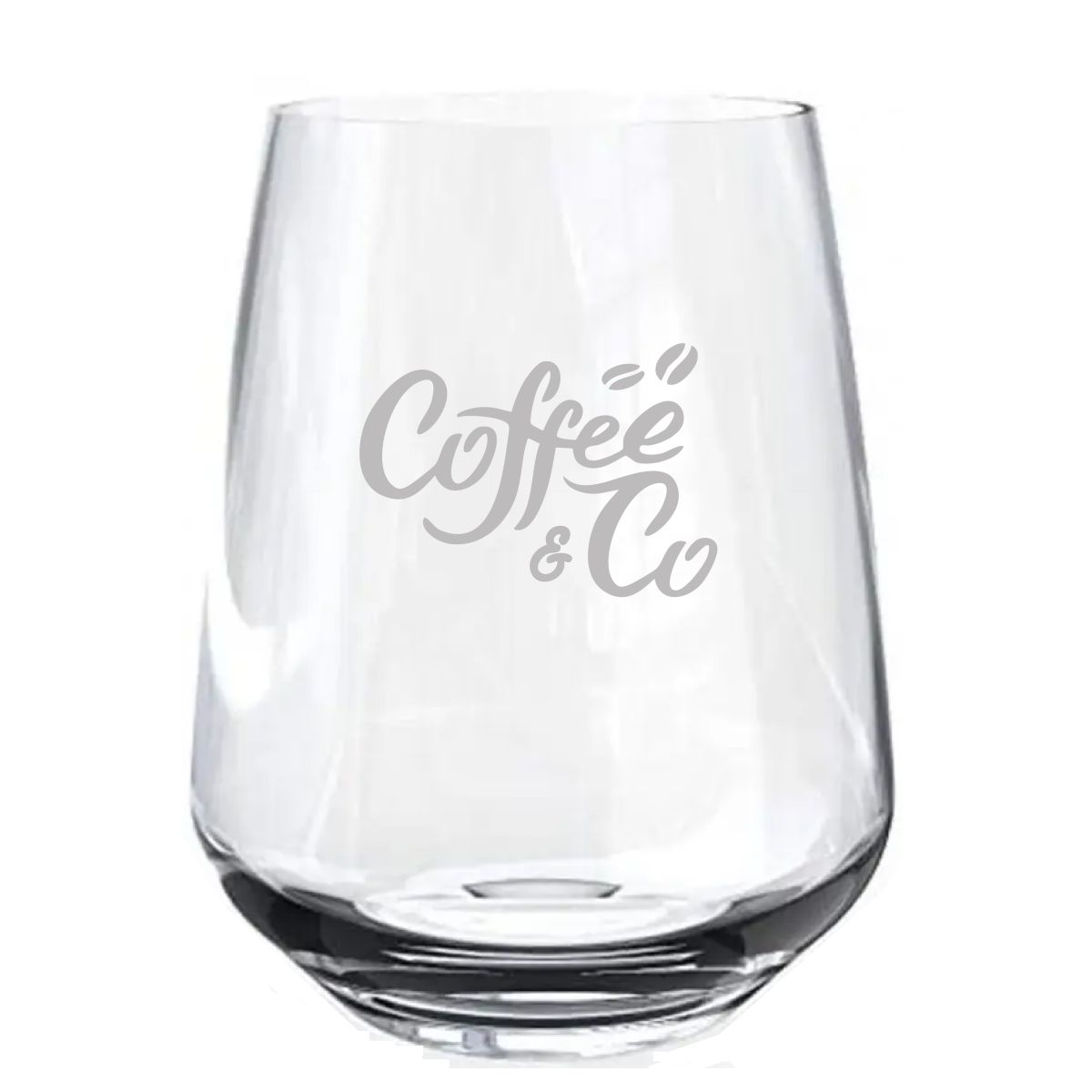 Mencia Whiskyglas von 47 cl mit dezent eingraviertem CoffeeCo-Logo auf der Vorderseite.