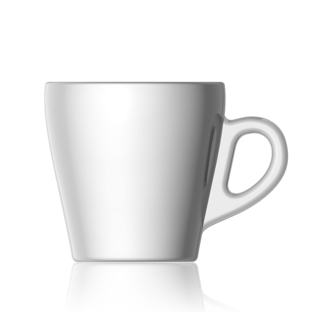 Pura Cappuccino Tasse 28 cl. aus Glas, Vorderansicht ohne Aufdruck