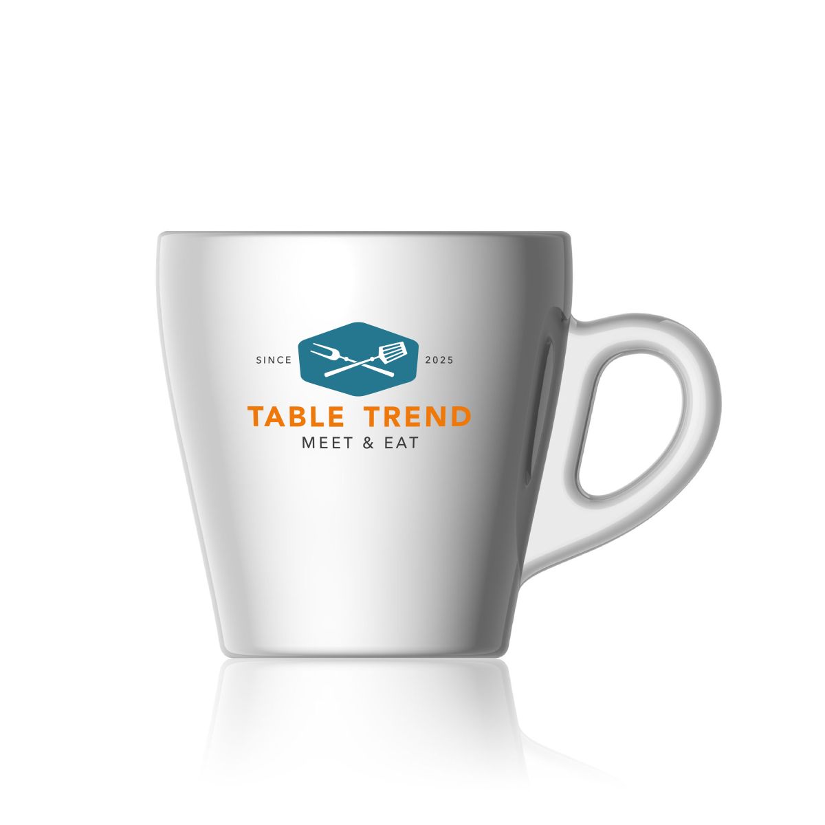 Pura Kaffeetasse 19 cl. mit mehrfarbigem TableTrend-Logo an der Seite