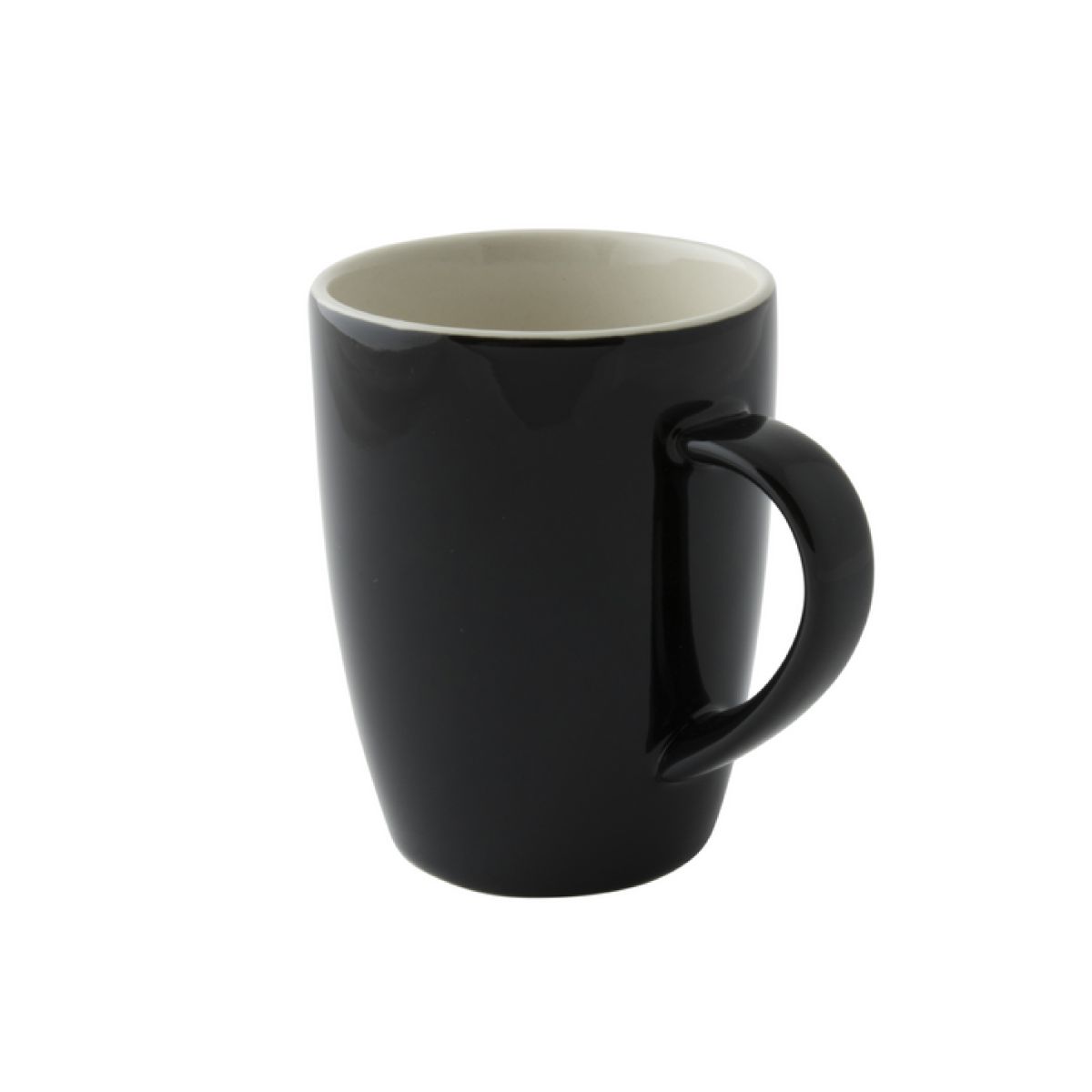 Robusta-Becher 18 cl. Porzellan in Vorderansicht, glatte schwarze Oberfläche und gerade zylindrische Form. Robusta-Becher 18 cl. Porzellan in Vorderansicht, glatte schwarze Oberfläche und gerade zylindrische Form.