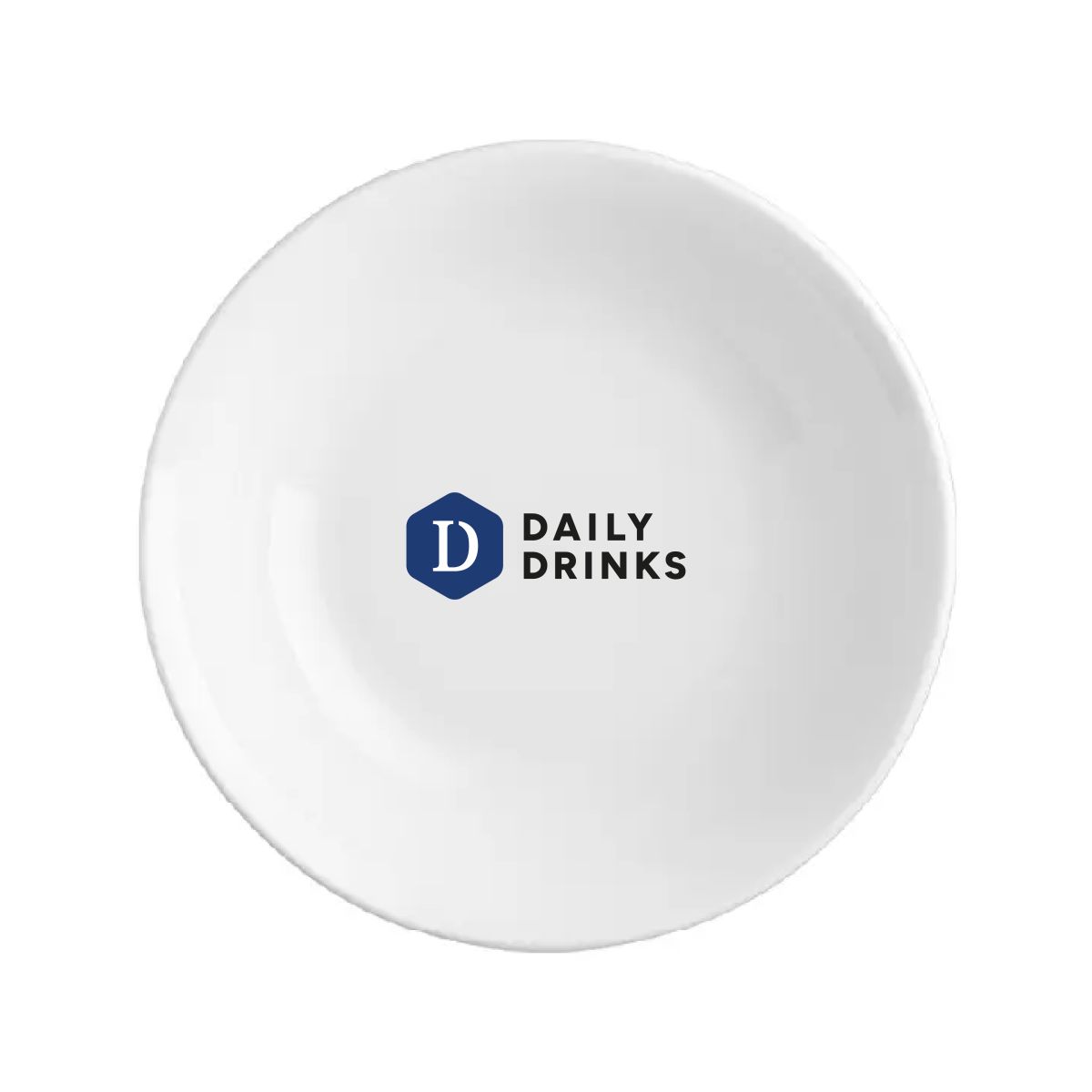 Vorderansicht der Schüssel Princip 20 cm mit mehrfarbigem DailyDrinks-Logo auf der Vorderseite.