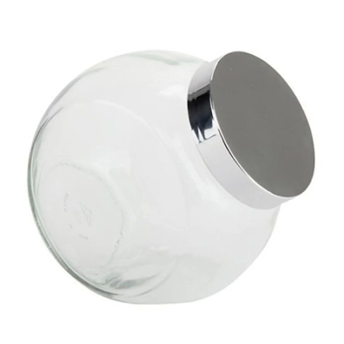 Abbildung der Vorderseite eines Glasbehälters für Süßigkeiten (2 Liter) mit silbernem Kunststoffdeckel, geeignet zur Aufbewahrung oder Präsentation. Abbildung der Vorderseite eines Glasbehälters für Süßigkeiten (2 Liter) mit silbernem Kunststoffdeckel, geeignet zur Aufbewahrung oder Präsentation.