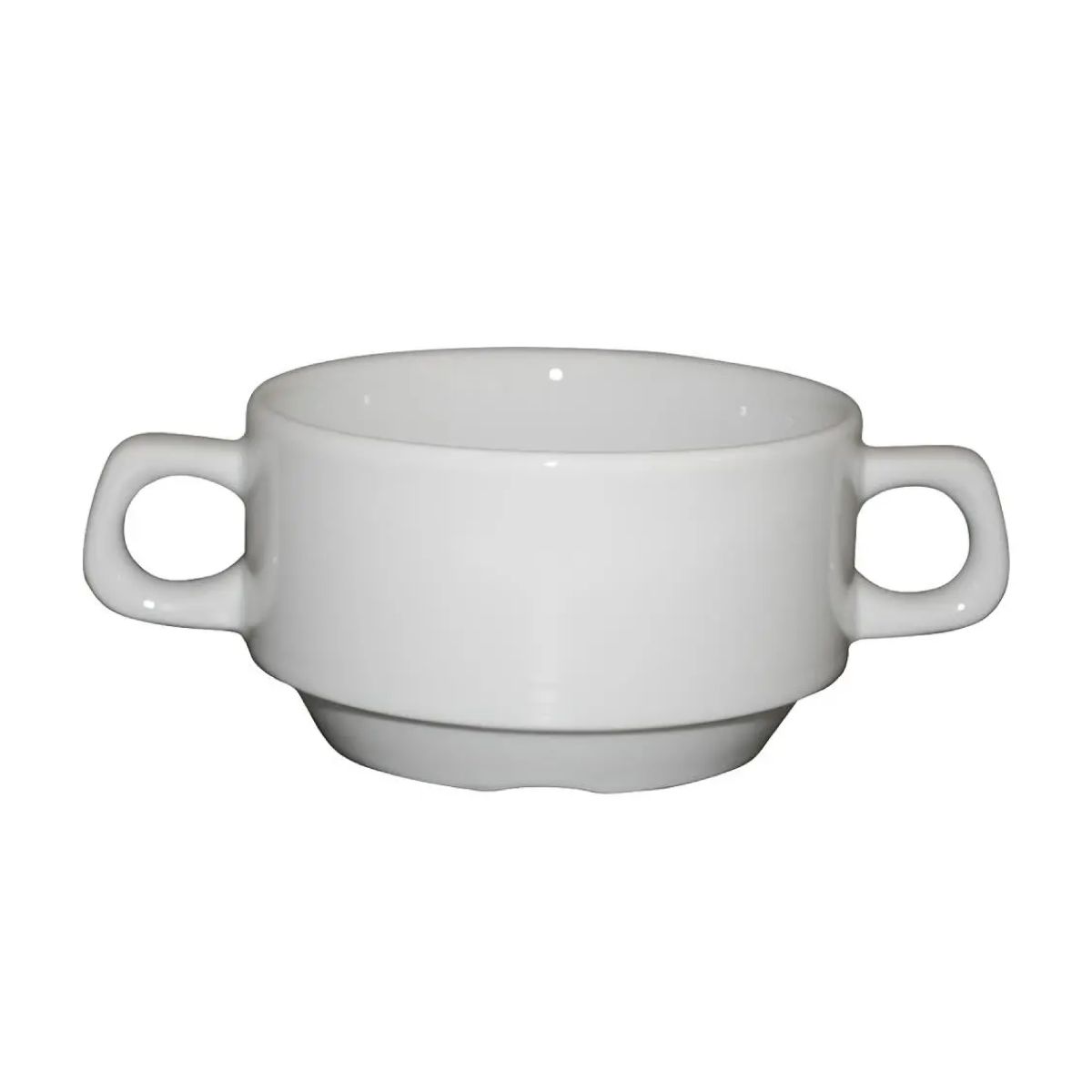 Suppentasse 2 Henkeln weiß 30 cl., Vorderansicht ohne Druck