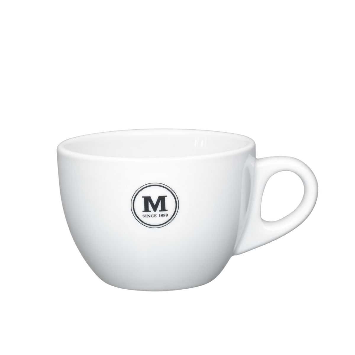 Style Cappuccinotasse 19 cl Porzellan mit einfarbigem M-Logo auf der Frontplatte