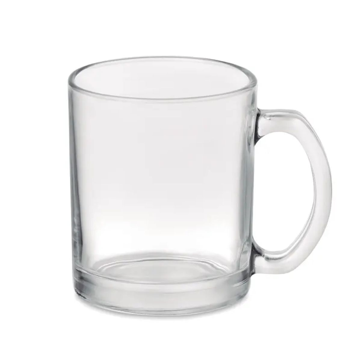 Vorderansicht des Sublimok Kitty Glas 30 cl. aus Glas mit gerader Form und glatter Oberfläche.