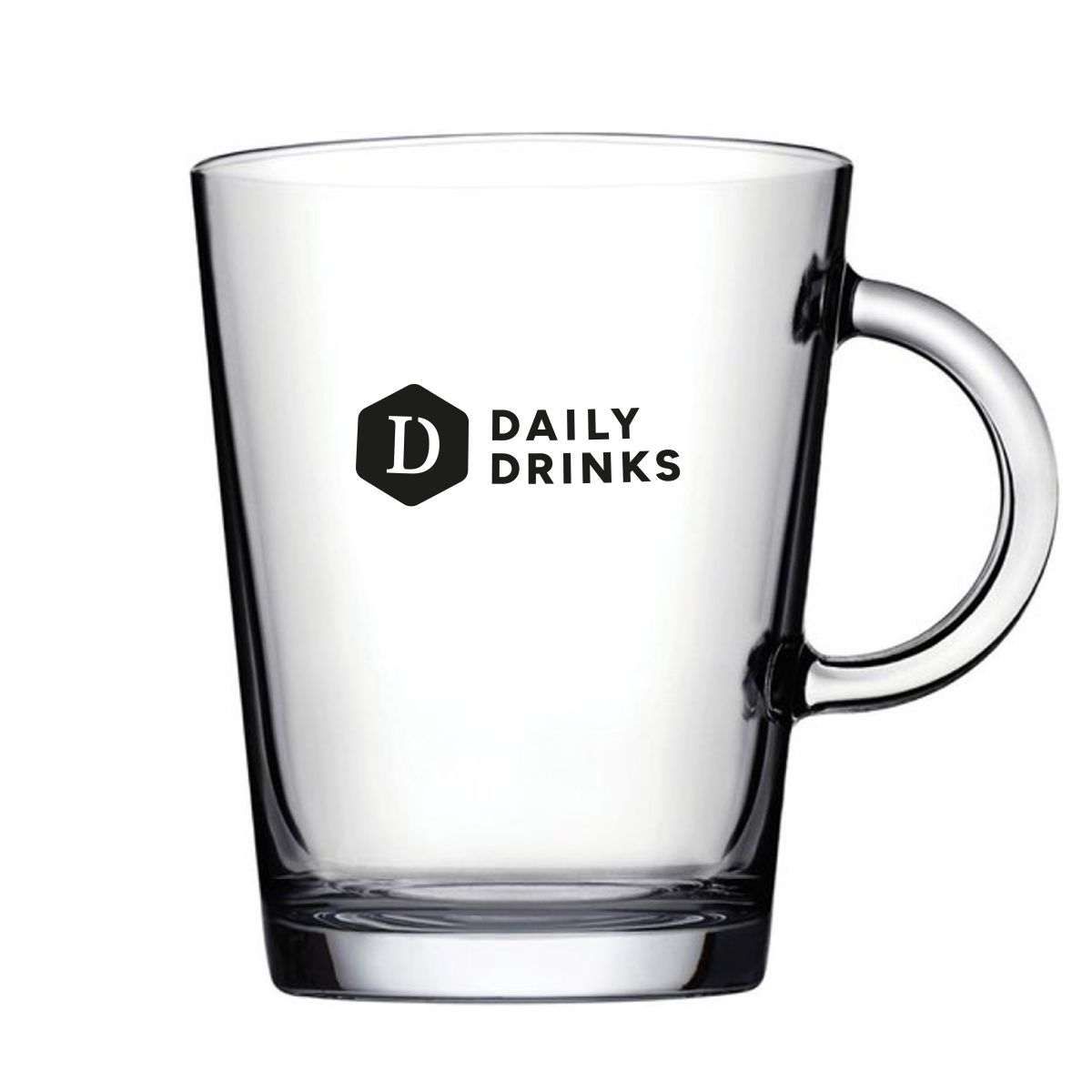 Teeglas Tribeca 40 cl. bedruckt mit einfarbigem DailyDrinks-Logo mittig auf der Vorderseite.