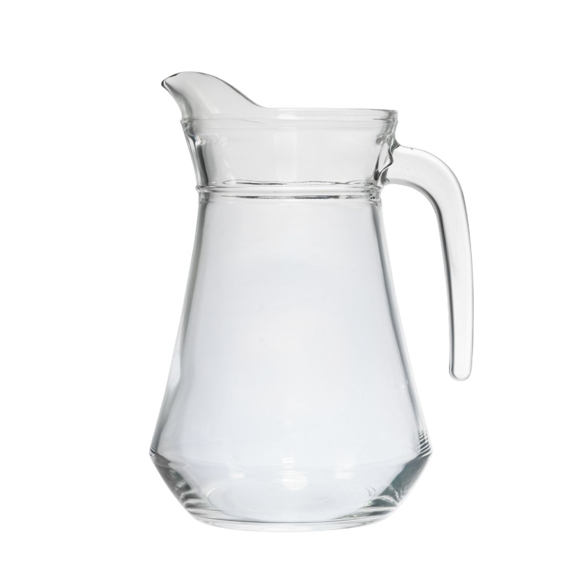 Vorderansicht des Wasserkrug Broc Arc 1,0- Liter mit gerader Form und breitem Ausguss.