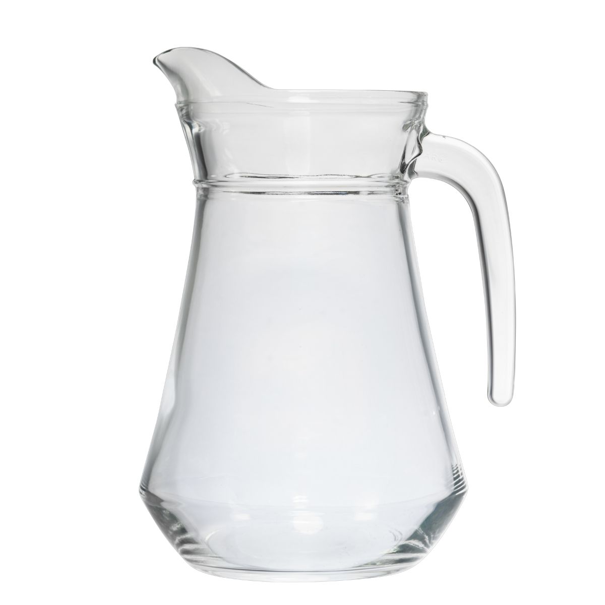 Vorderansicht der Wasserkrug Broc Arc 1,3- Liter mit gerader Form und breiter Ausgusstülle.