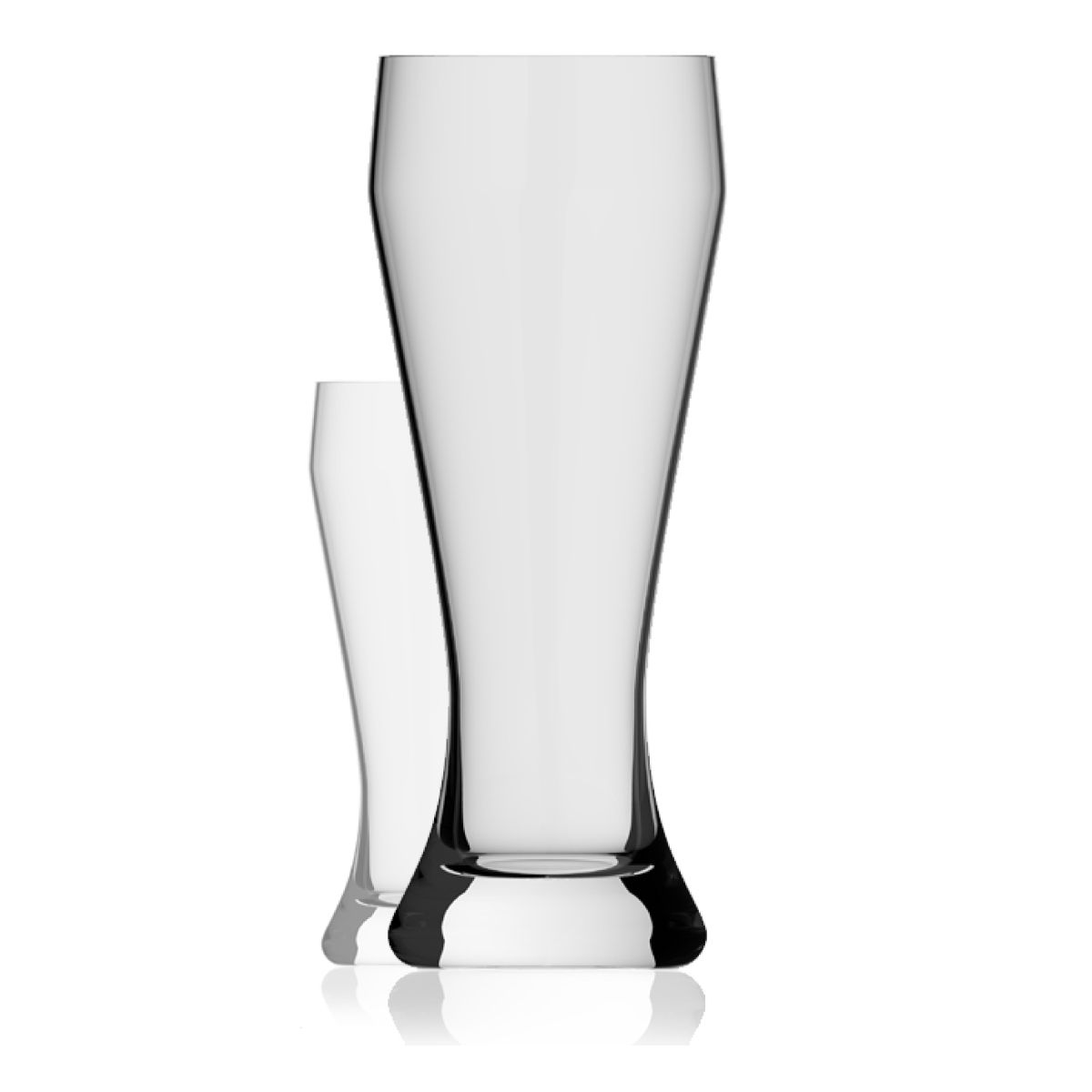 Weizenbierglas XXL 2,0 Liter aus transparentem Glas, in der Vorderansicht ohne Aufdruck