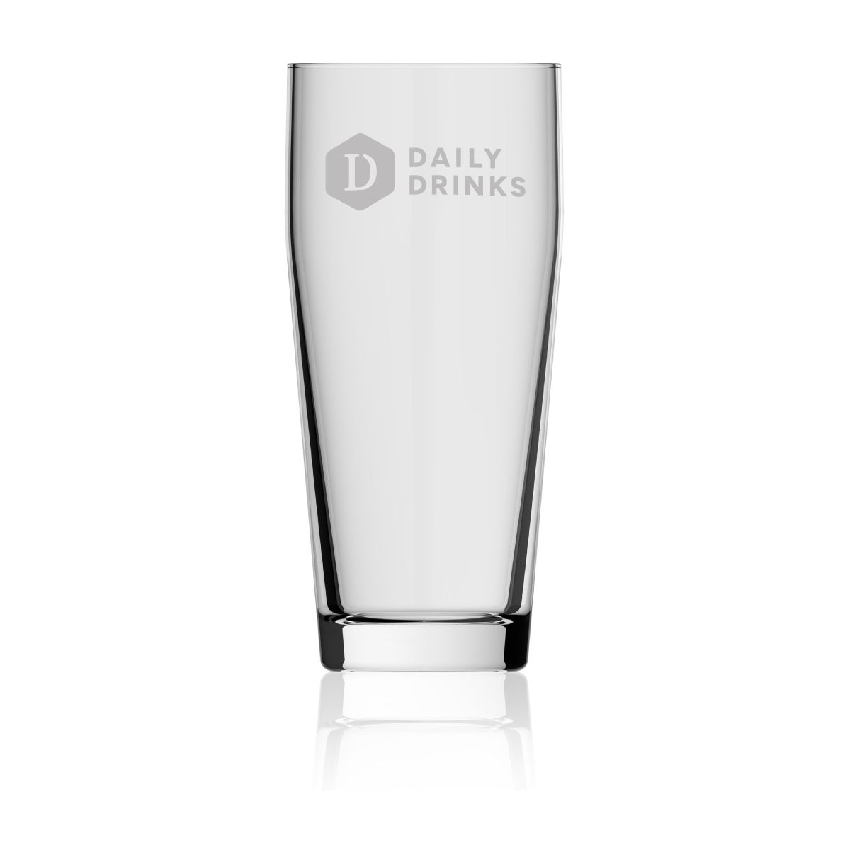Willibecher 48 cl. transparentes Glas mit eingraviertem DailyDrinks-Logo auf der Vorderseite