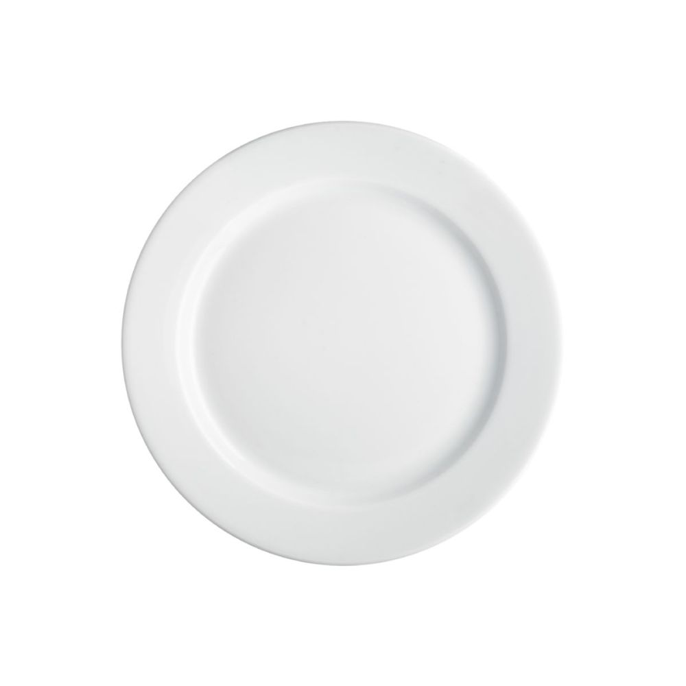 Teller breitem Rand Weiß 17 cm.
