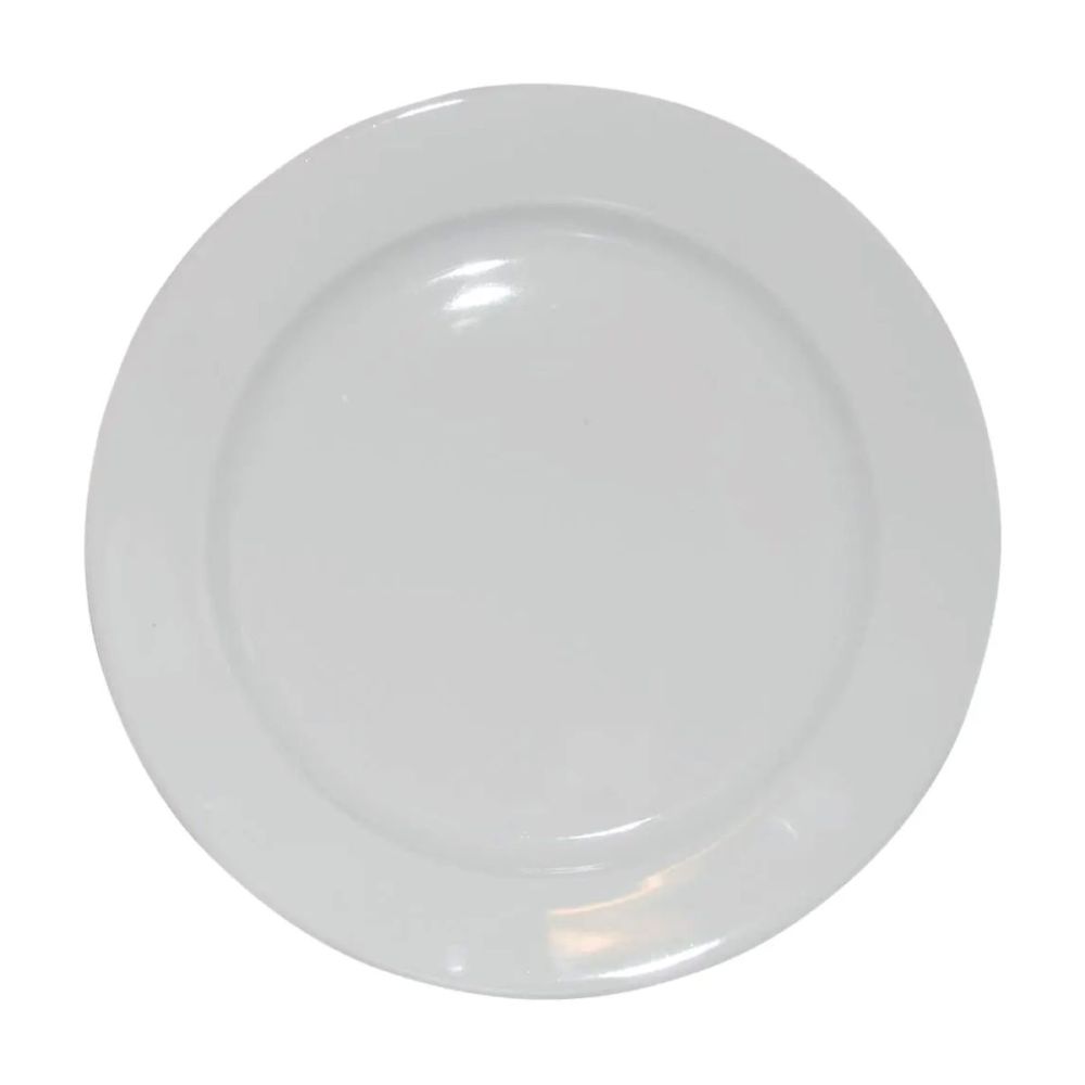 Teller breitem Rand Weiß 26,5 cm.