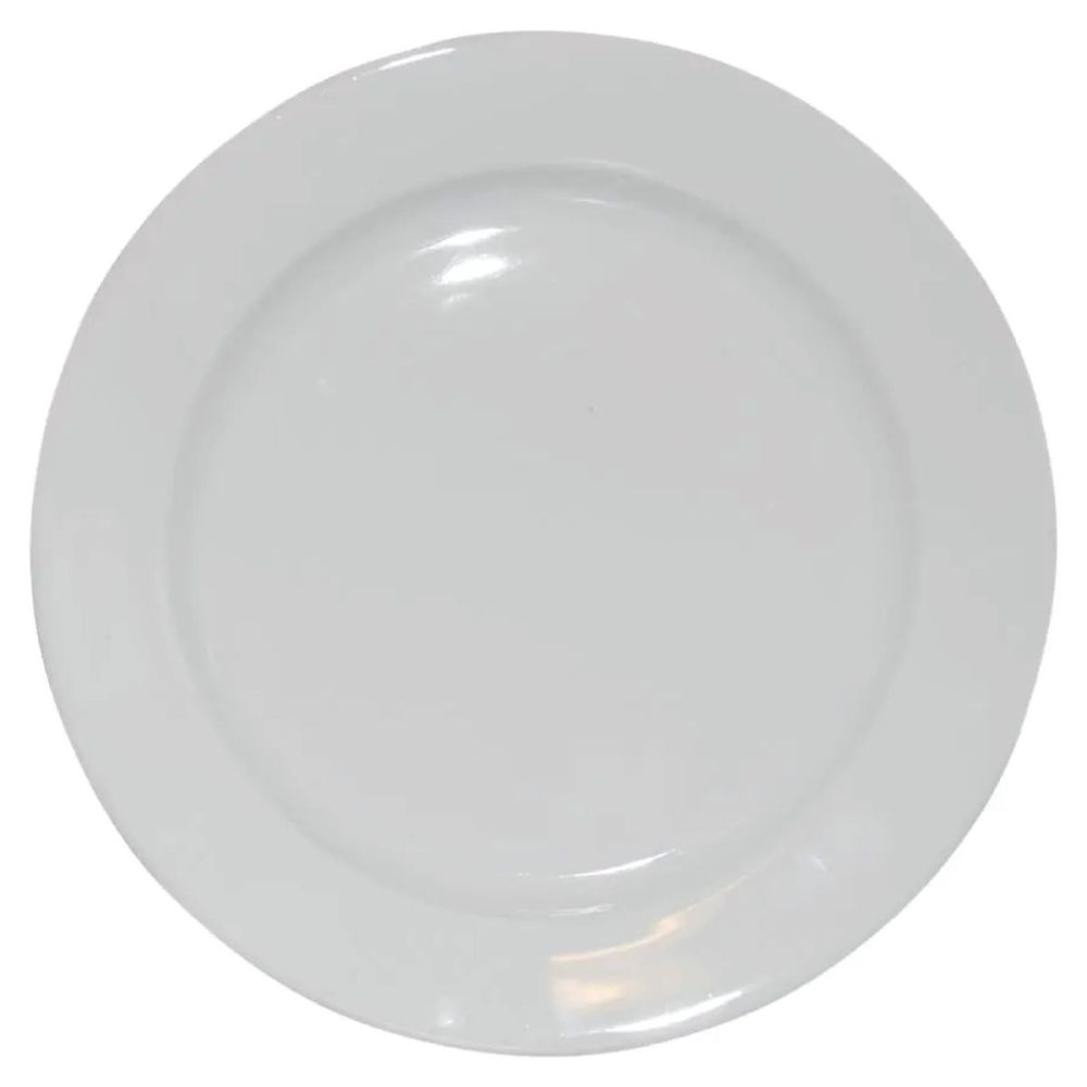 Teller breitem Rand Weiß 30,5 cm. bedrucken