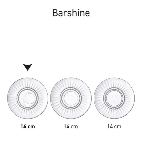 Serienbild von Barshine Espressountertassen 14 cm aus Glas mit verschiedenen Varianten.