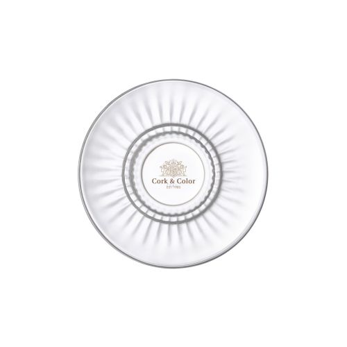 Die Vorderseite der Barshine Kaffee Tasse 14 cm  ist mit dem mehrfarbigen CorkColor-Logo bedruckt.