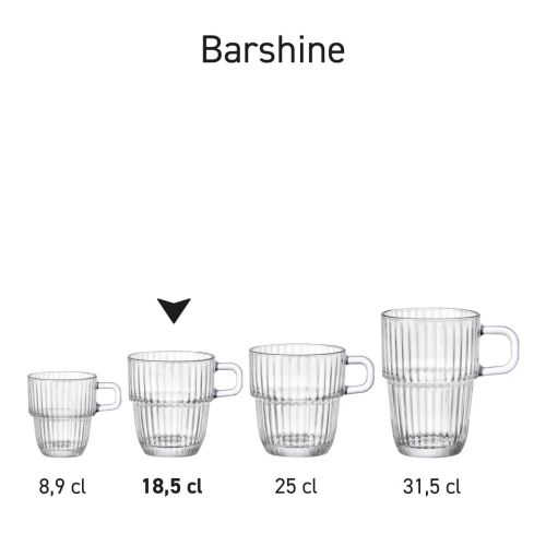 Serienansicht der Barshine-Glasmaße.