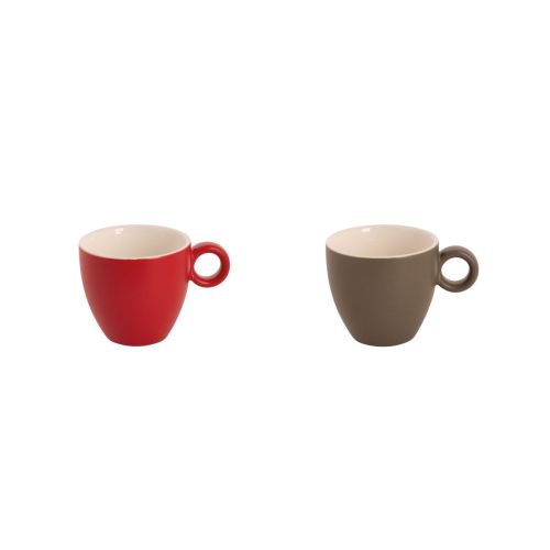Die Übersicht zeigt die Farbvariationen der Bart Kaffeetasse von 17 cl. aus mattem Porzellan.